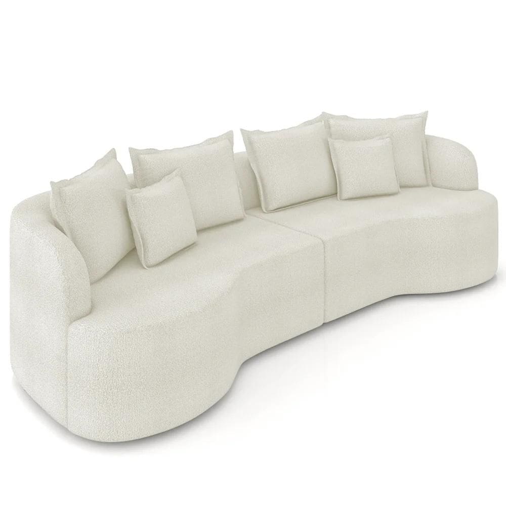 Sofá 4 Lugares 250cm Orgânico Quito Z08 Boucle Areia - Mpozenato