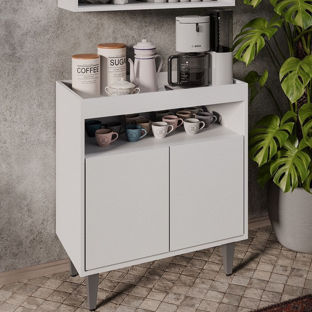 Balcão Buffet Alice 2 Portas Branco Maderatto Móveis