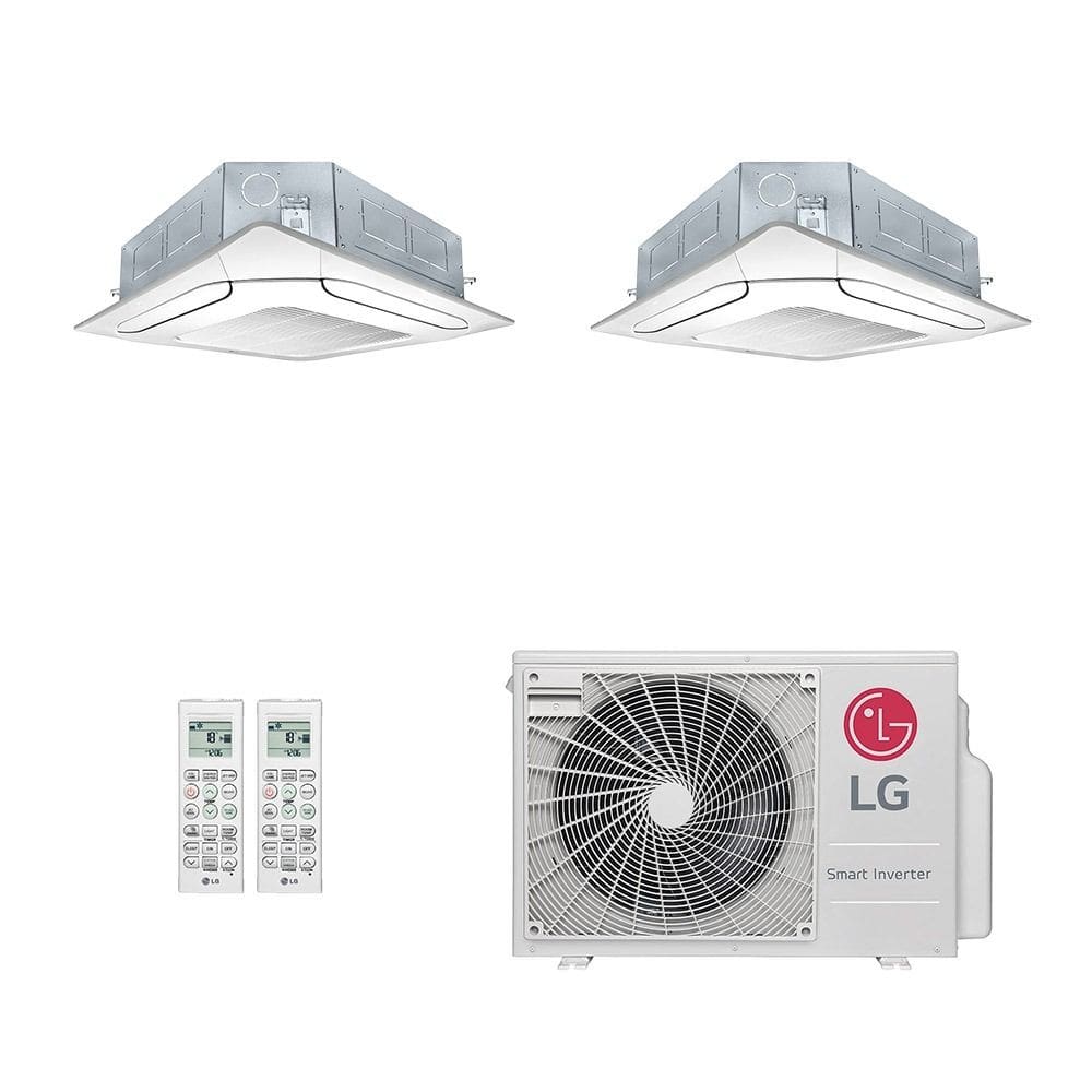 Ar-Condicionado Multi Split Inverter LG 18.000 (2x Evap Cassete 4 Vias 12.000) Só Frio 220V