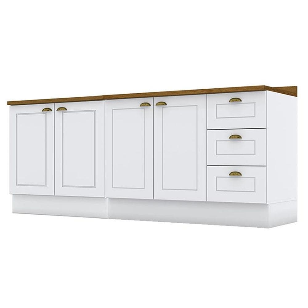 Balcão de cozinha 80cm e 120cm Americana com Tampo Nature - Henn