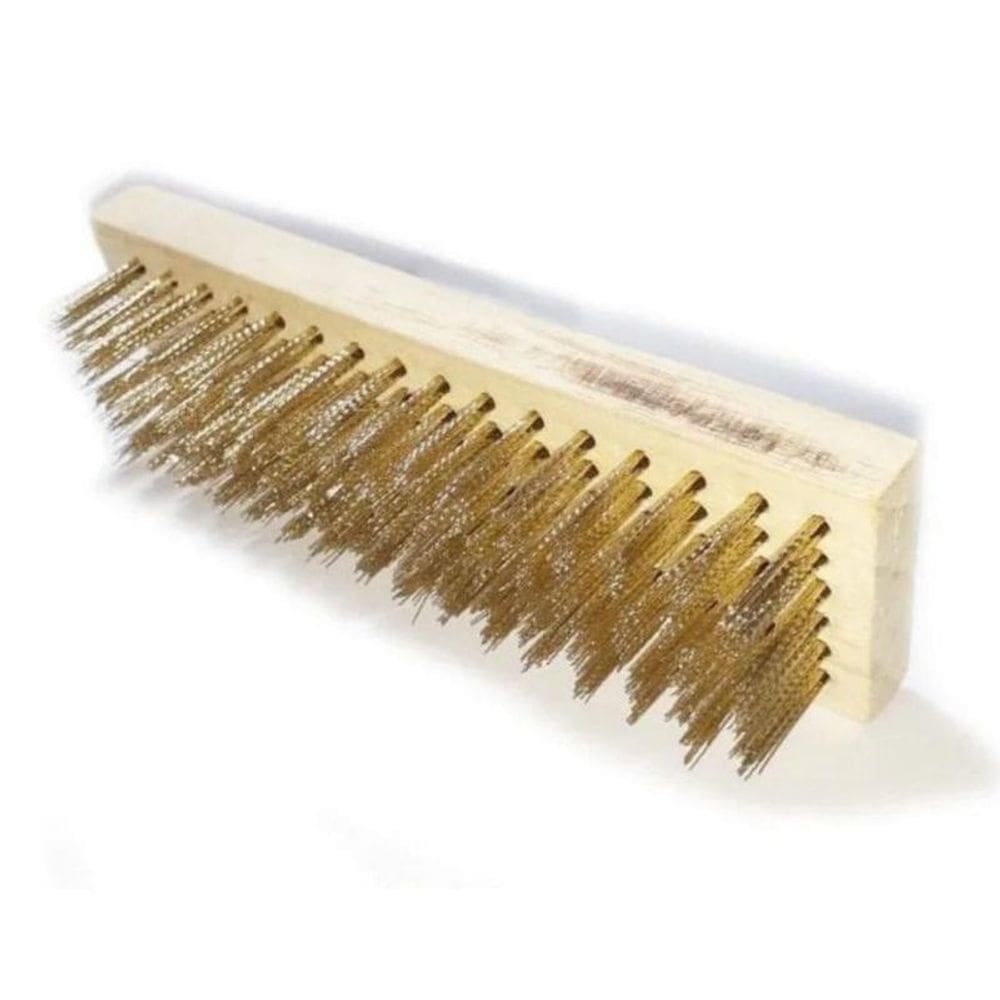 Escova De Aco De Madeira Manual Compel Sem Cabo