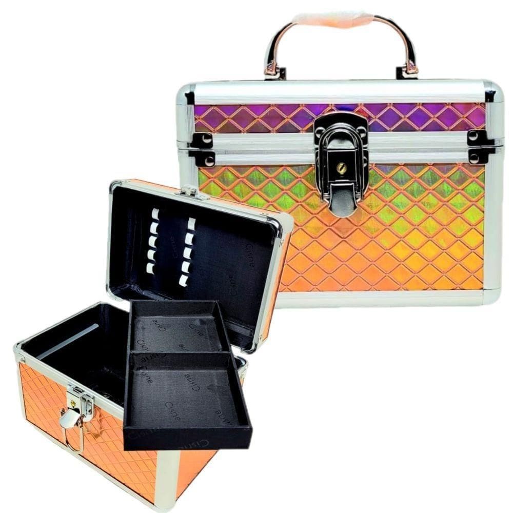 Maleta Maquiagem E Acessórios Grande Cisne Dourada Csn5133