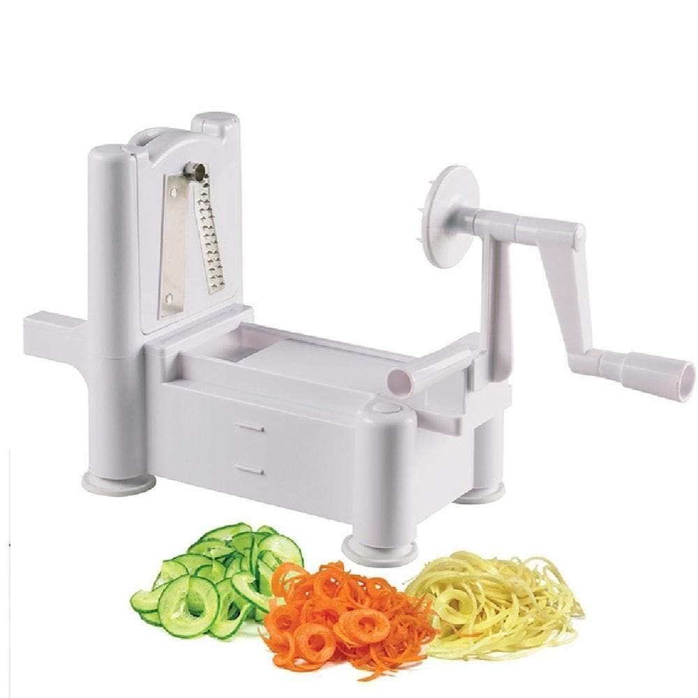 Fatiador Espiral Manual Para Legumes Com 3 Lâminas Espiralizador De Mesa