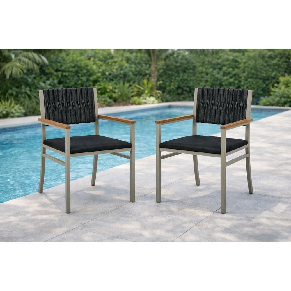 Kit 2 cadeiras náutica com braço externa Milon -pto- Solare