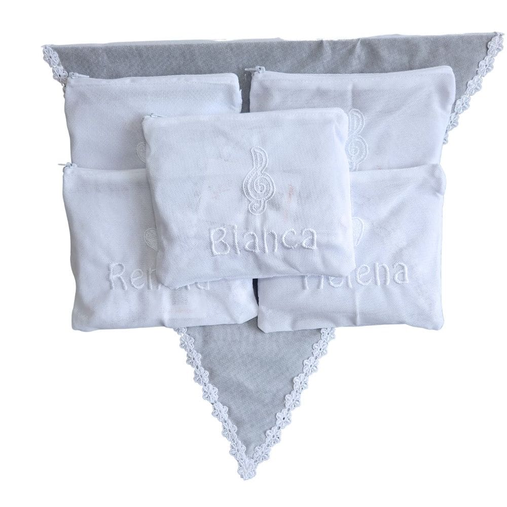 Kit 5 Véus CCB Madrinha  Casamento  Porta Véu Bordado o Nome