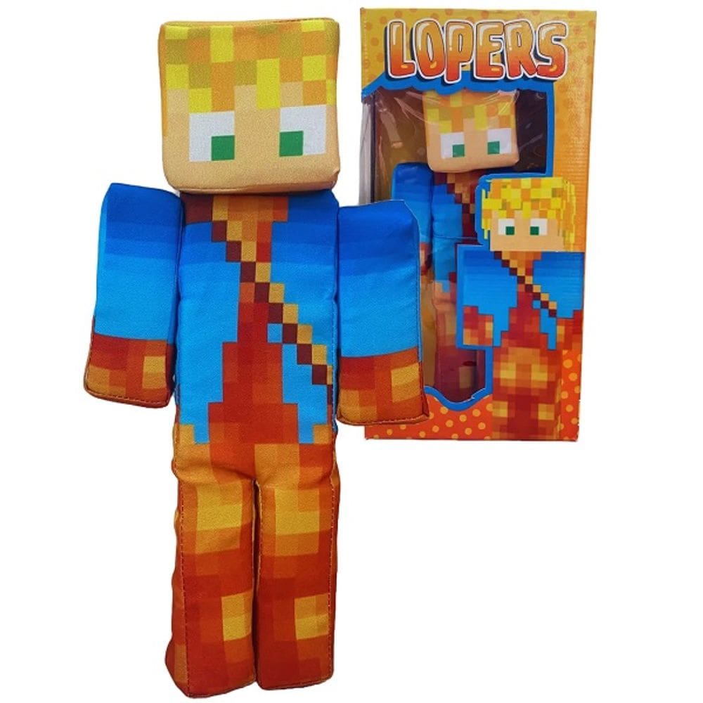 Boneco Minecraft Lopers Youtuber Streamers Cosmo KIDS 33 CM Espuma
