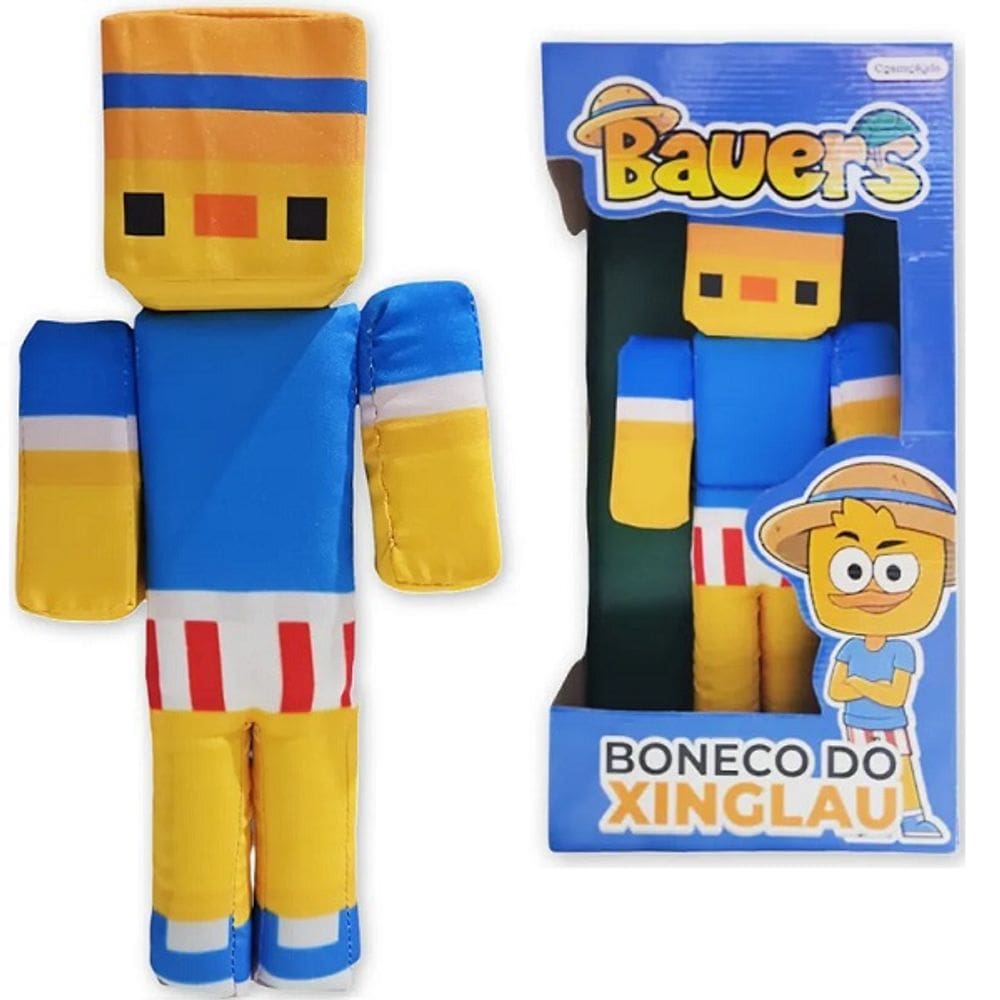 Boneco Minecraft Xinglau Youtuber SKIN Pelucia 33CM