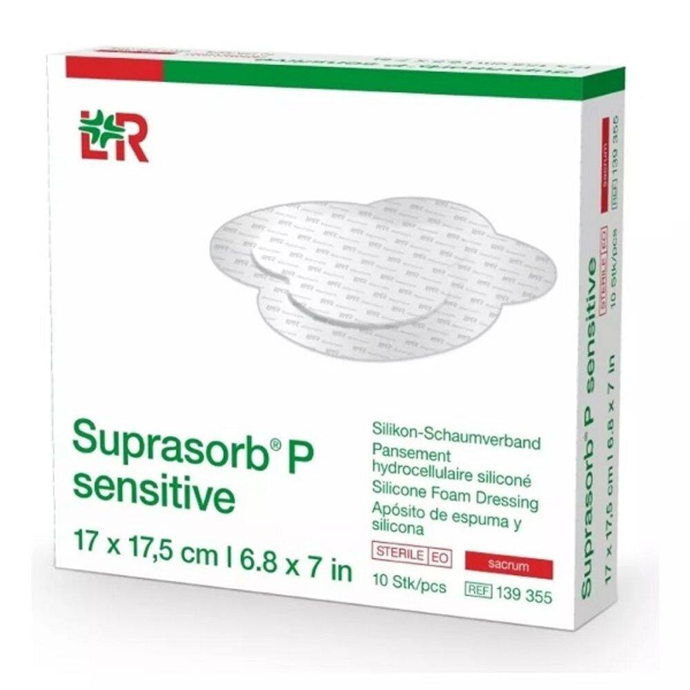 Suprasorb P Sensitive Sacrum Espuma de Silicone 17 X 17,5 CM com 10 Unidades