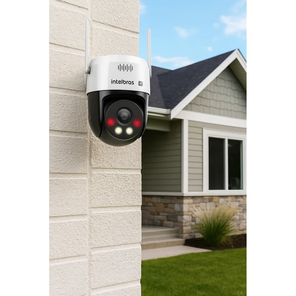 Câmera Ip Mini Speed 3 Mp Wi-fi Vipw1300 Mini Sd Intelbras Giratória Com áudio, Alarme sonoro e luminoso