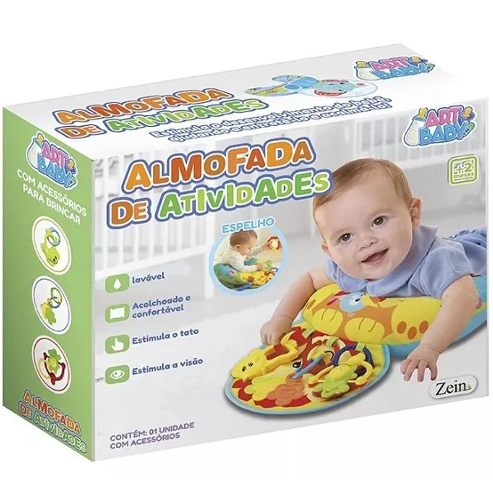 Almofada de Atividades para Bebes com Acessorios ART BRINK ZBN0275 Leao