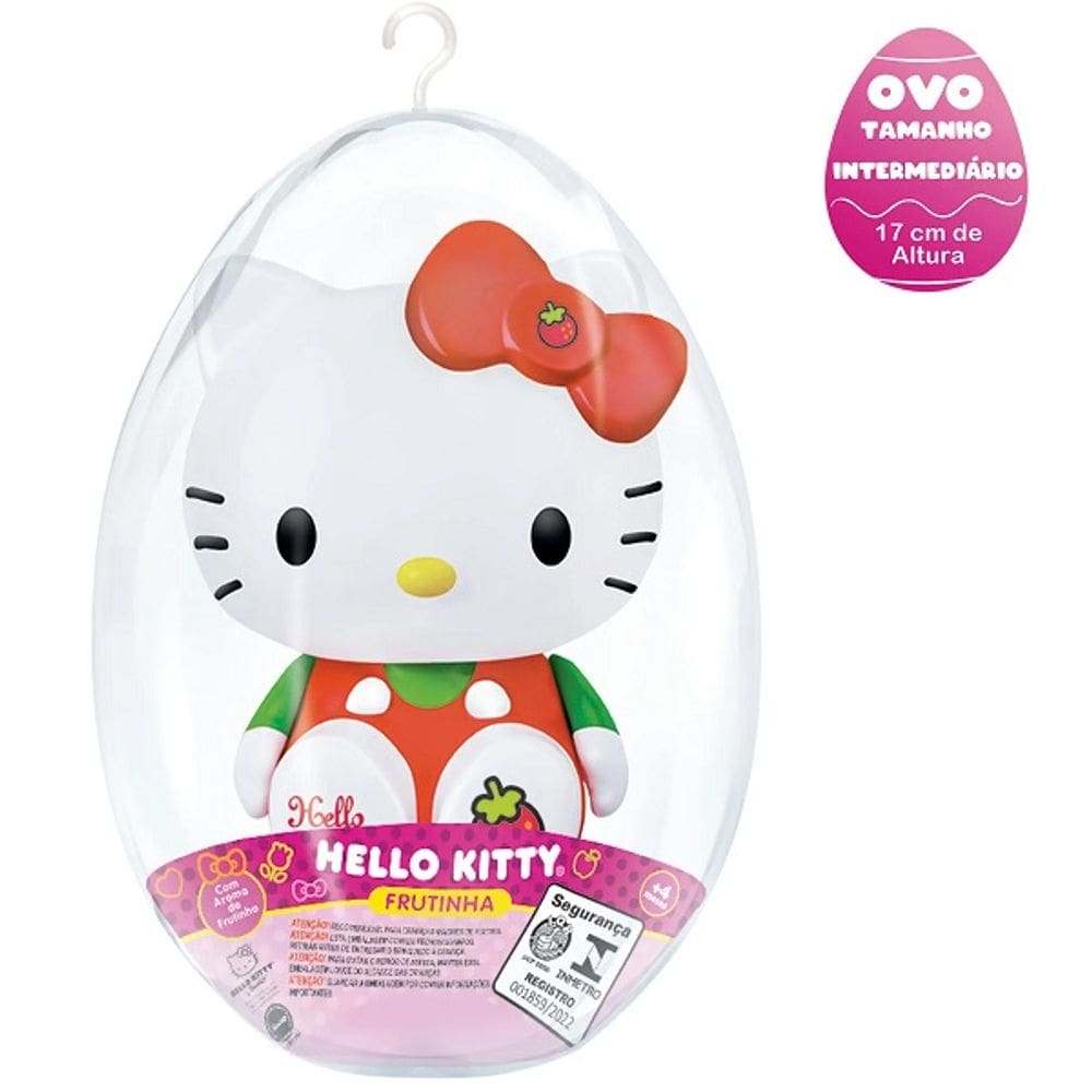 Boneco NO OVO 17CM Coleçao Hello KITTY Frutinhas Morango Lider