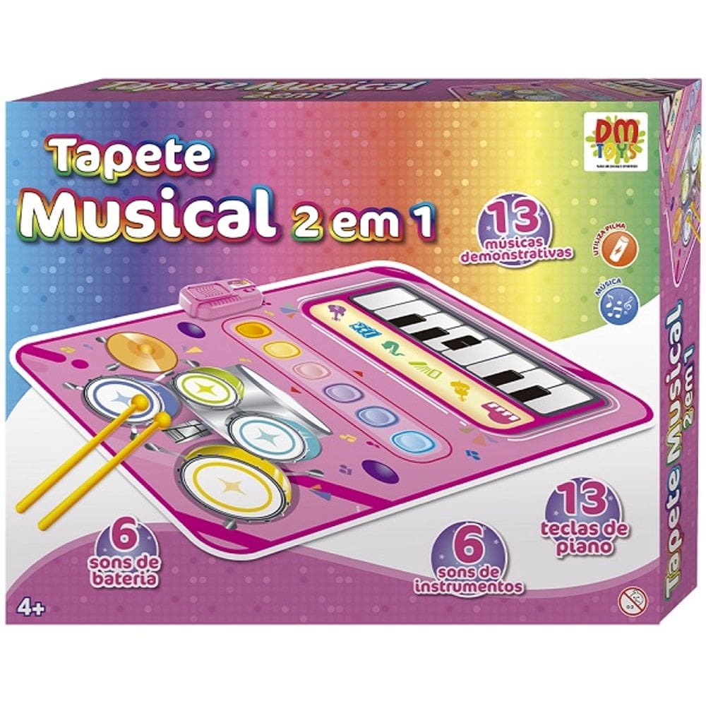 Tapete Musical 2 em 1 Rosa DM TOYS