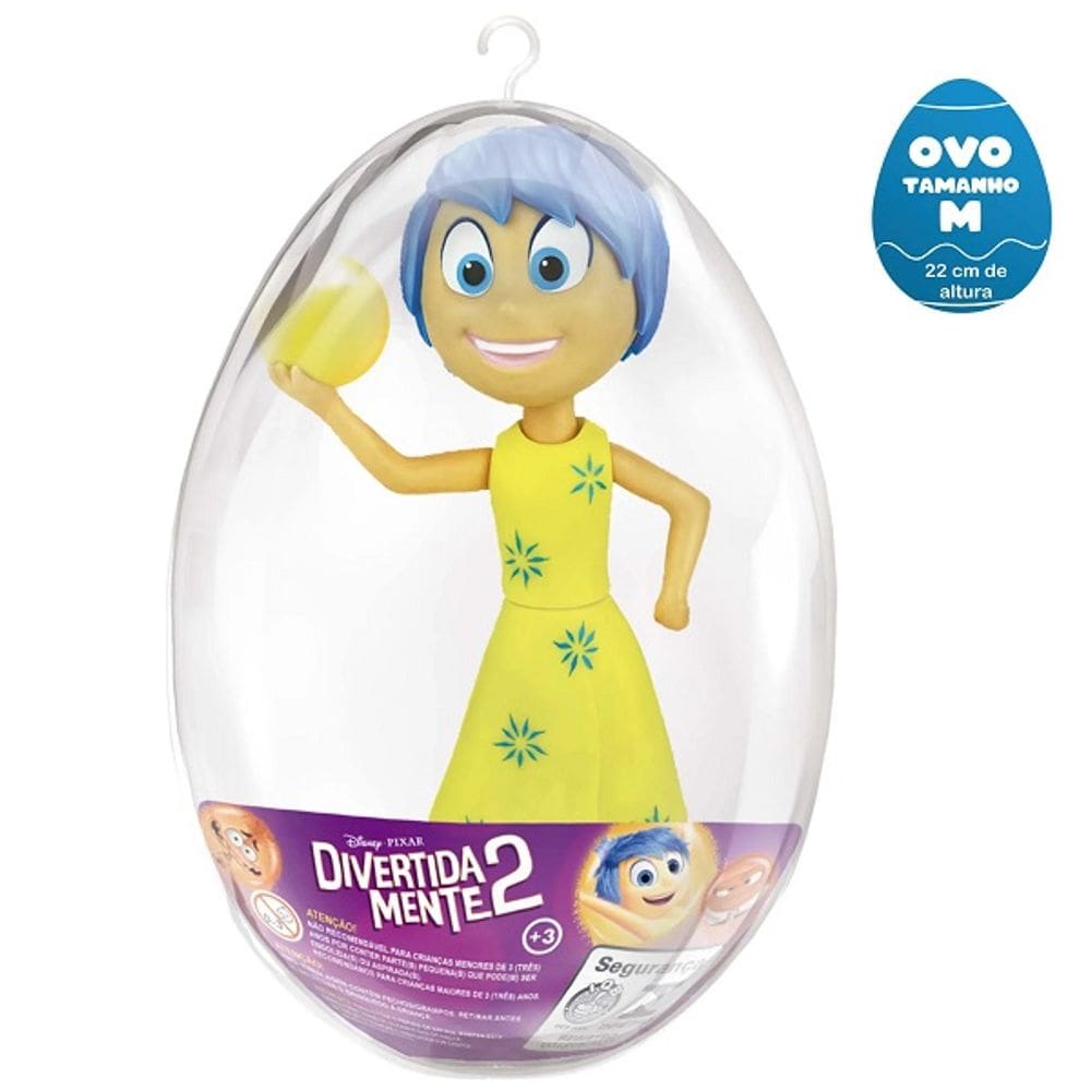 Boneco NO OVO Alegria 22CM Coleçao Divertida Mente II Lider