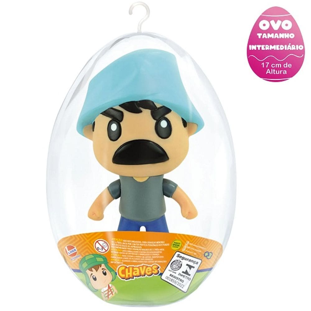 Boneco NO OVO 17CM Coleçao Turma do Chaves Seu Madruga Lider