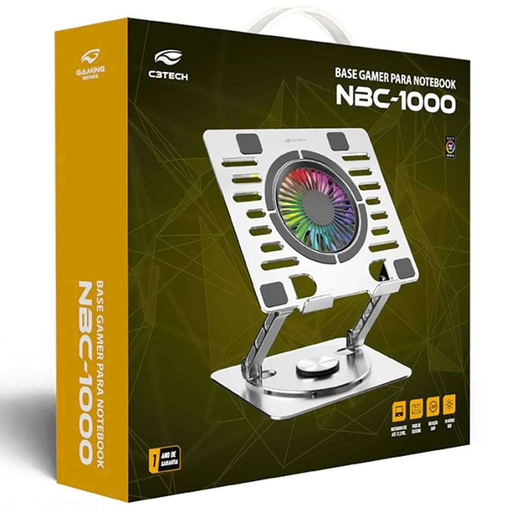 Base Giratoria para Notebook 17,3 NBC-1000SI C3 TECH Gaming