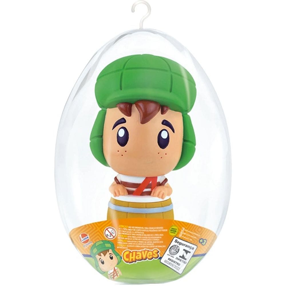 Boneco NO OVO 17CM Coleçao Turma do Chaves Chaves NO Barril Lider