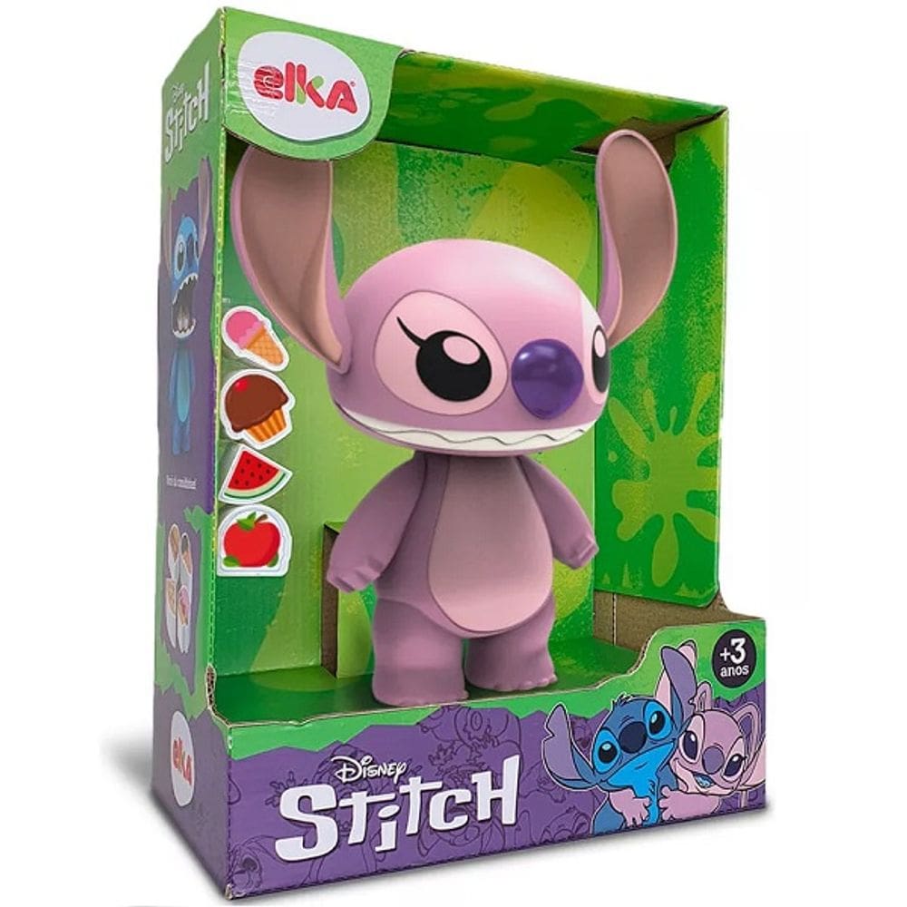 Boneco ANGEL STITCH Disney com Comidinhas ABRE a Boca ELKA