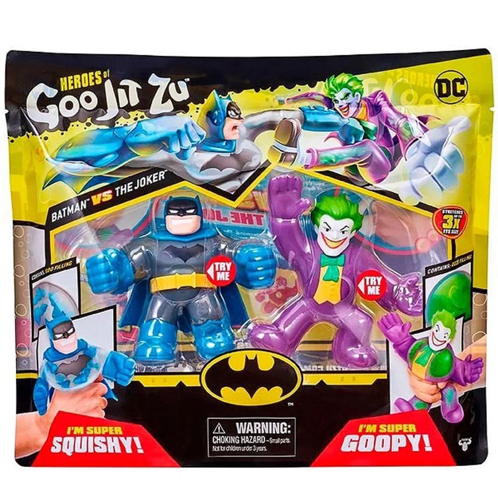 Goo JIT ZU 2 Bonecos Elasticos Batman e Coringa SUNNY