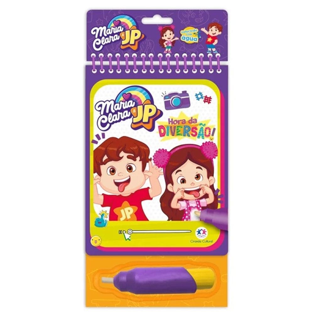 Livro para Colorir Infantil Maria Clara e JP - Hora da Diversão Aqua Book