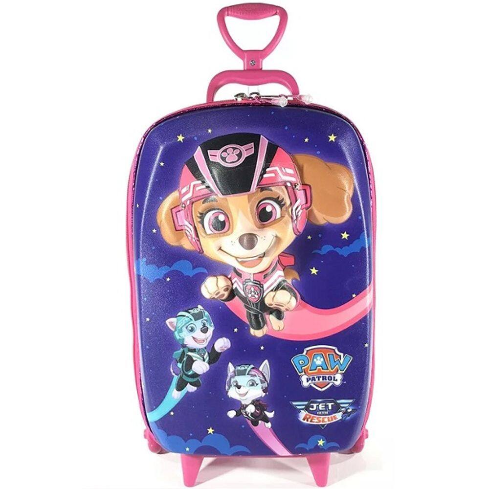 Mochila Escolar de Rodinhas Mala Patrulha Canina SKYE JET Maxtoy AZUL-ESCURO