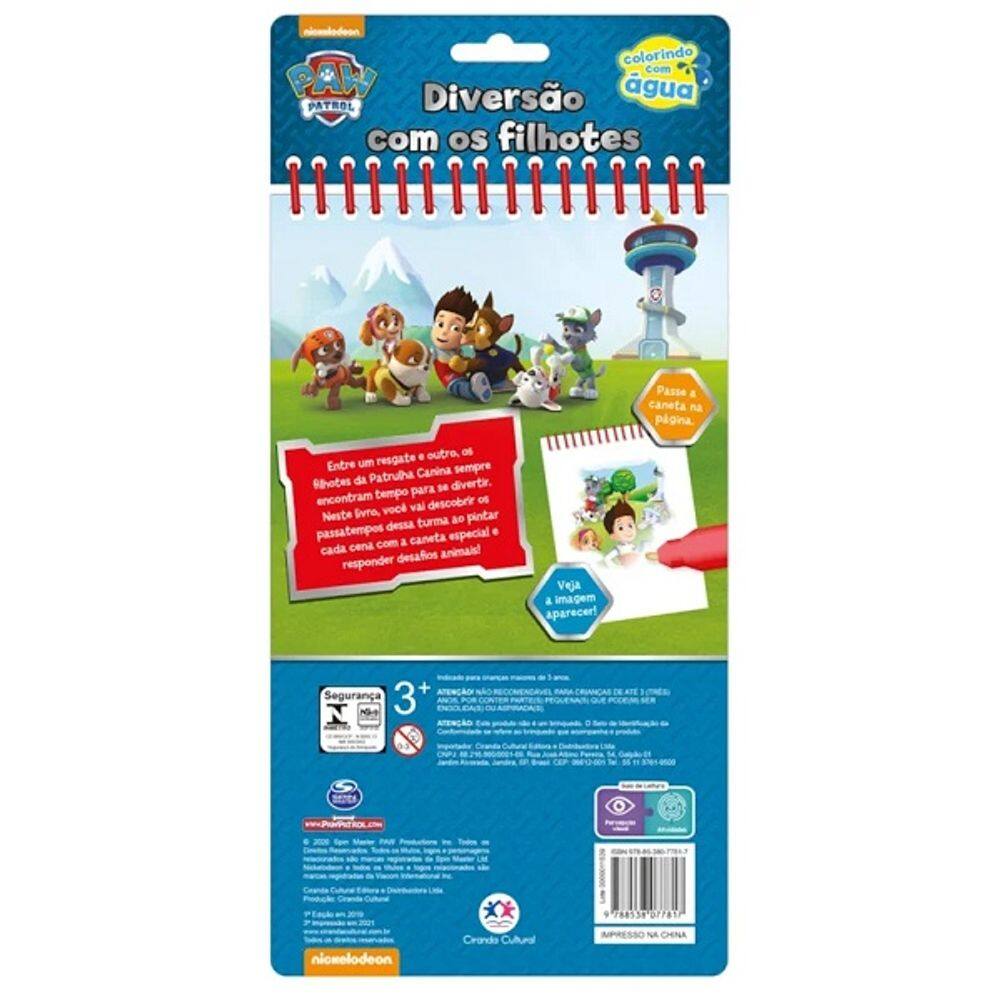 Livro Aquabook Patrulha Canina - Diversao com os Filhotes