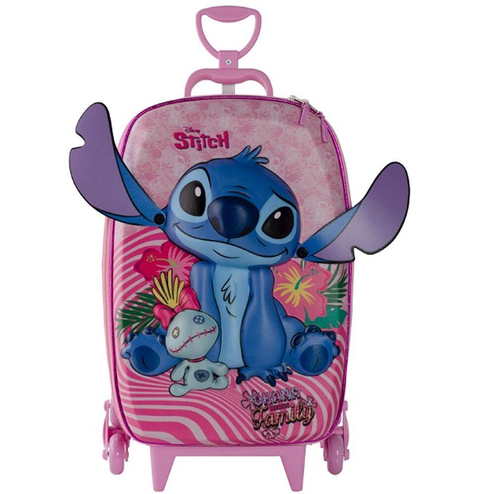 Mochila Escolar de Rodinhas Mala STITCH Impermeavel Maxtoy 3D