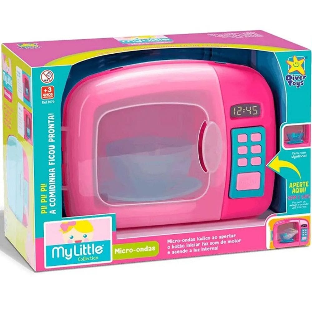 Microondas Brinquedo com Som LUZ 1 Tigela Divertoys
