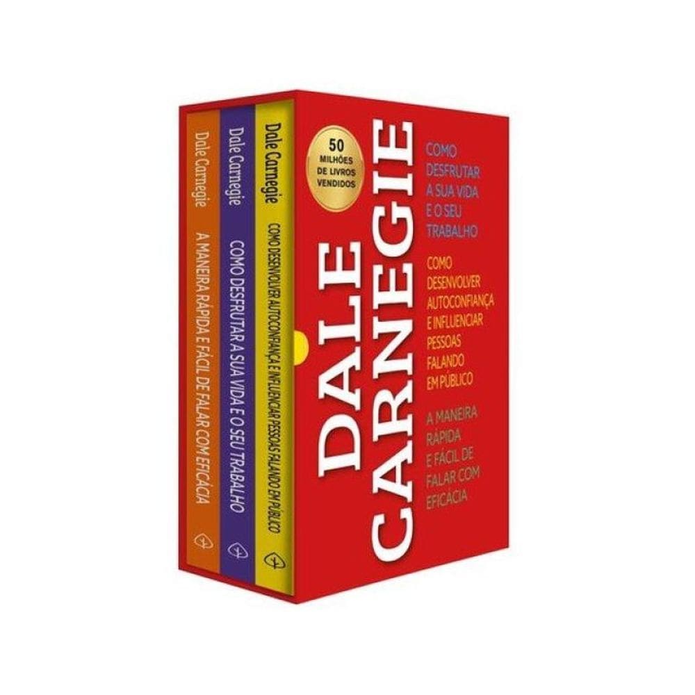 Box Dale Carnegie - Autoconfiança, Oratória E Produtividade - 3 Livros De Desenvolvimento Pessoal