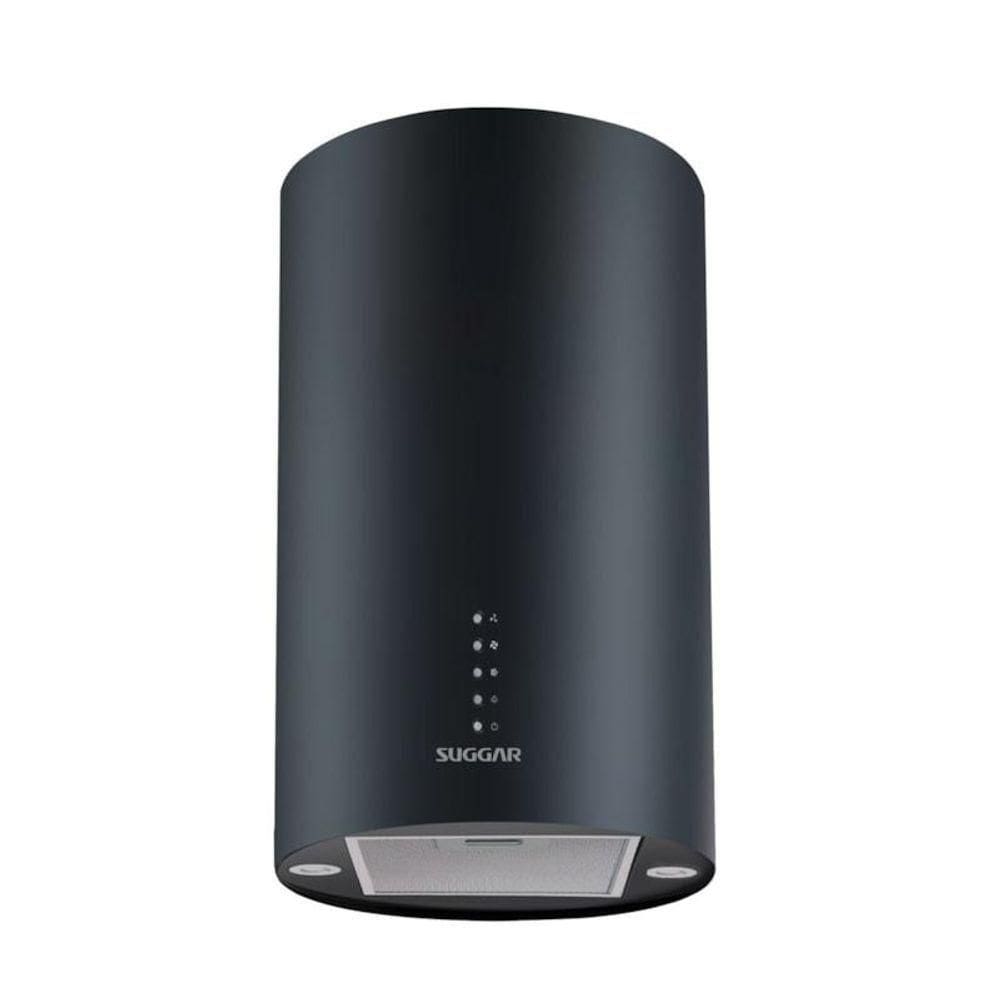 Coifa De Ilha Redonda Quartzo Preta 35 cm Suggar 220V