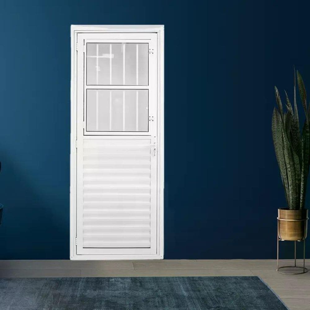 Porta Social 210x80 Direita Vidro m Boreal Branco