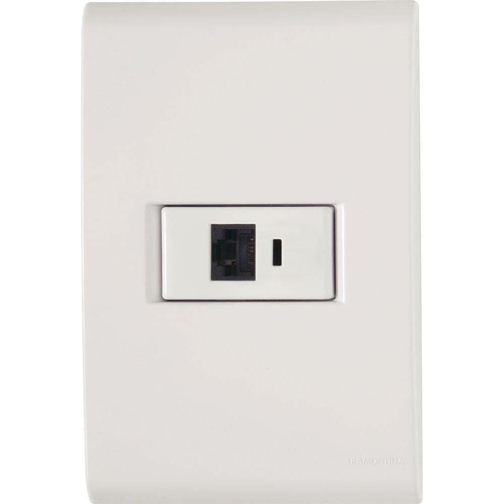 Conjunto Liz Branco 4x2 com 1 Tomada Para Telefone Rj11 57170019 Tramontina Cj.tomada P-telefone