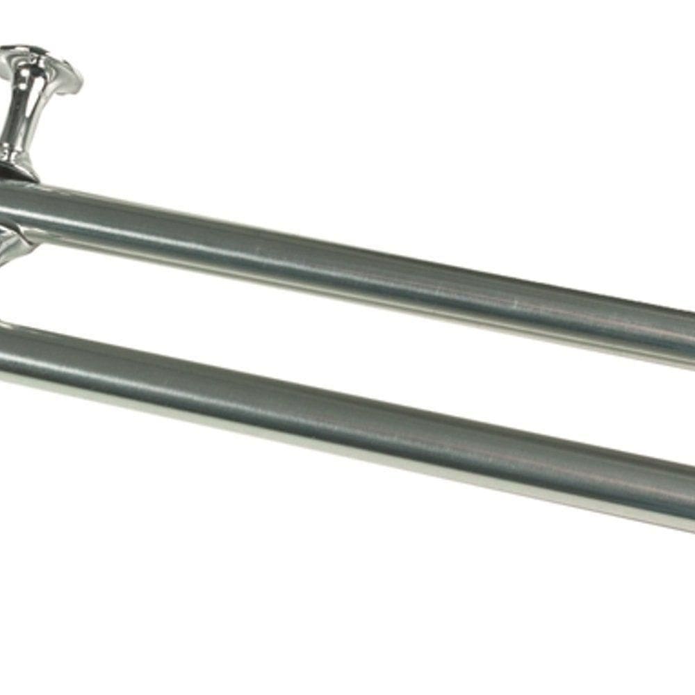 Kit Varão Duplo Para Cortina 3,00m Vilela Metalizado 100% Ferro - Cromado