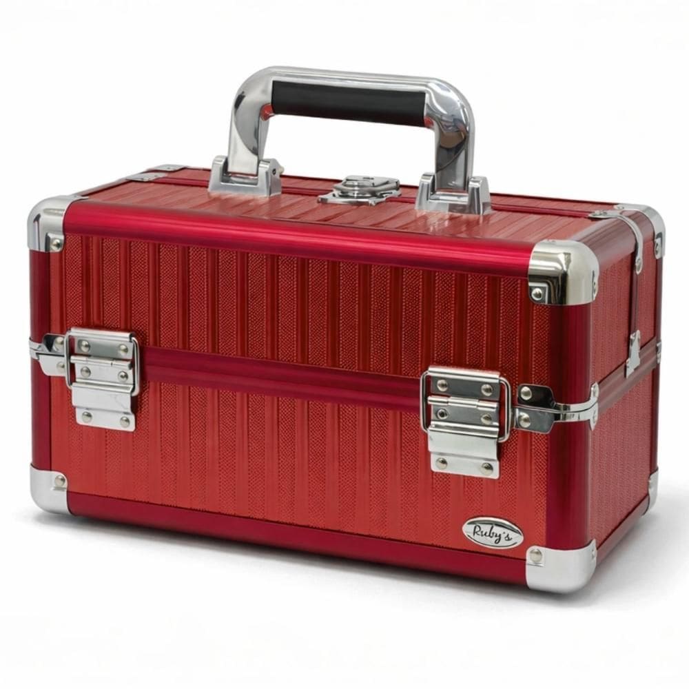 Maleta de Maquiagem Ruby´s Vermelha e Prata com 2 Bandejas Fs-1160ff