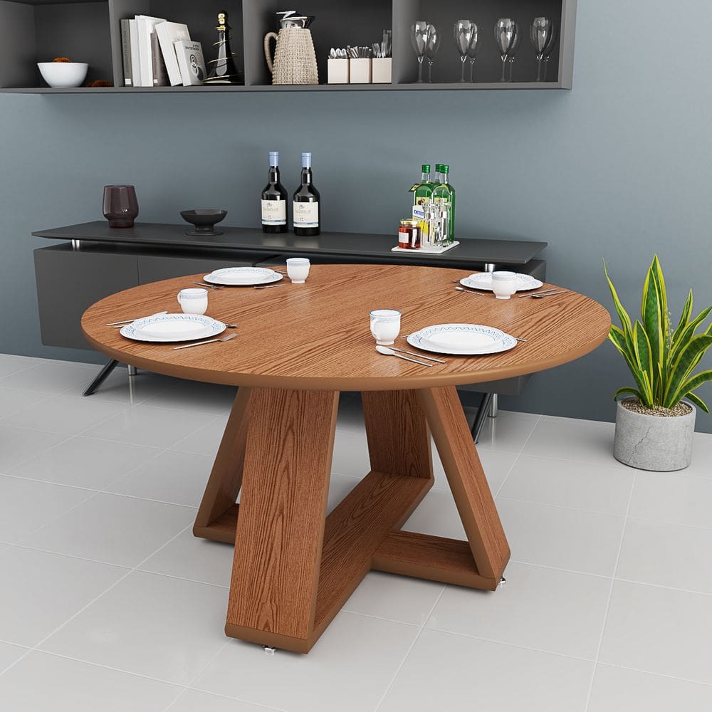 Mesa De Jantar Redonda Em Mdf Para Cozinhas e Salas de Estar 90x90cm