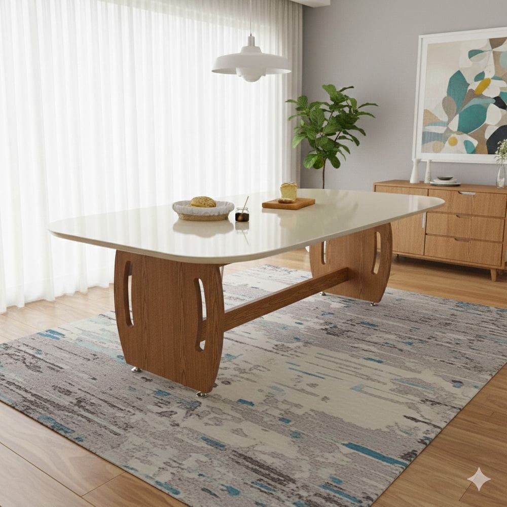 Mesa De Jantar Oval Grande Estilo Moderno Para Cozinhas Amplas E Área Gourmet