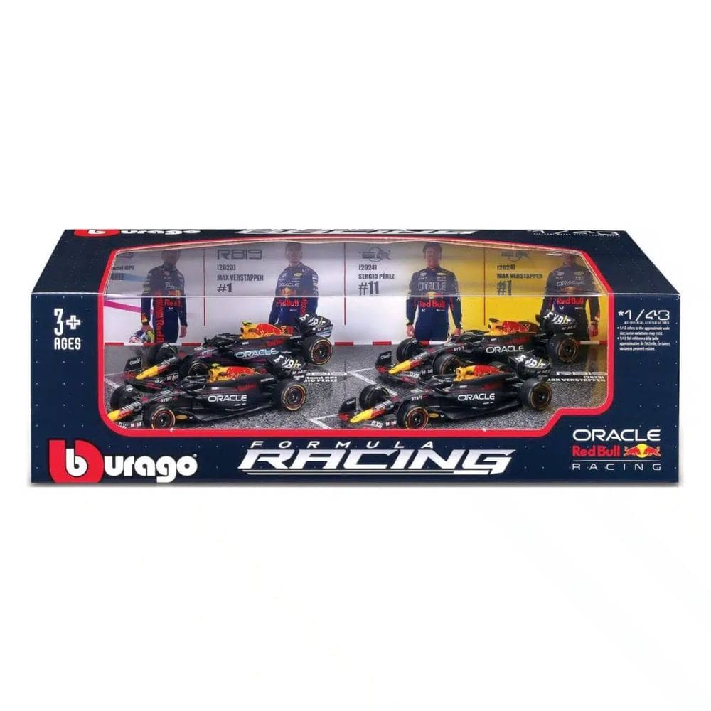Set 4 Miniaturas Bburago Oracle Red Bull Racing Formula 1 1/43 Carros Campeões