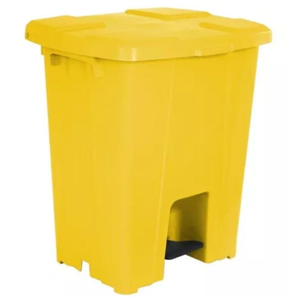 Lixeira Plástica Amarela Qudrada com Pedal 30 Litros P30am Jsn Lixeira Plástica Amarela Qudrada