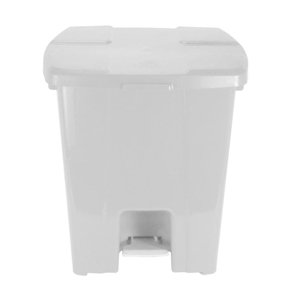 Lixeira Plástico Quadrado com Pedal de 30 Litros Branco P30b Jsn Cesto Plástico Quadrado com Ped