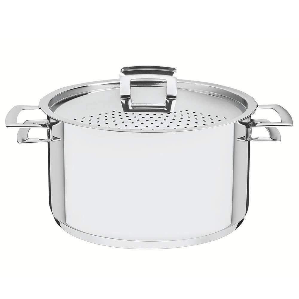 Espagueteira Tramontina Brava 24 Cm 6,1 L Em Aço Inox Com Fundo Triplo Tampa E Alças 62417240