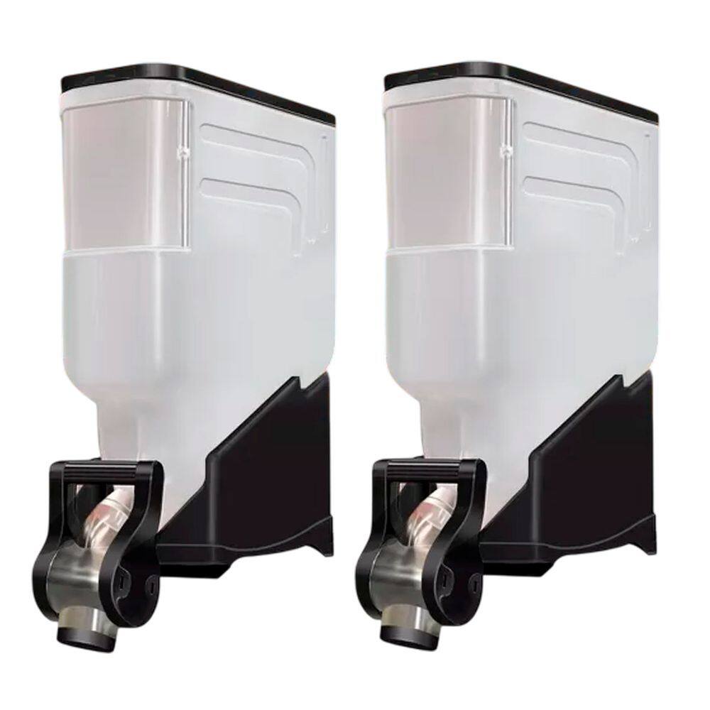 2 Módulos Dispenser Avulso 35 Litros ou 15 Kilos Armazenamento Ração Grãos Cereais Preto Silo Pet