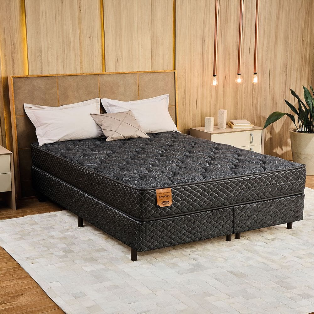 Cama Box King (Box + Colchão) 193X203X61 Pro Soft Bamboo Prorelax Molas Ensacadas Pillow Top Turn Free