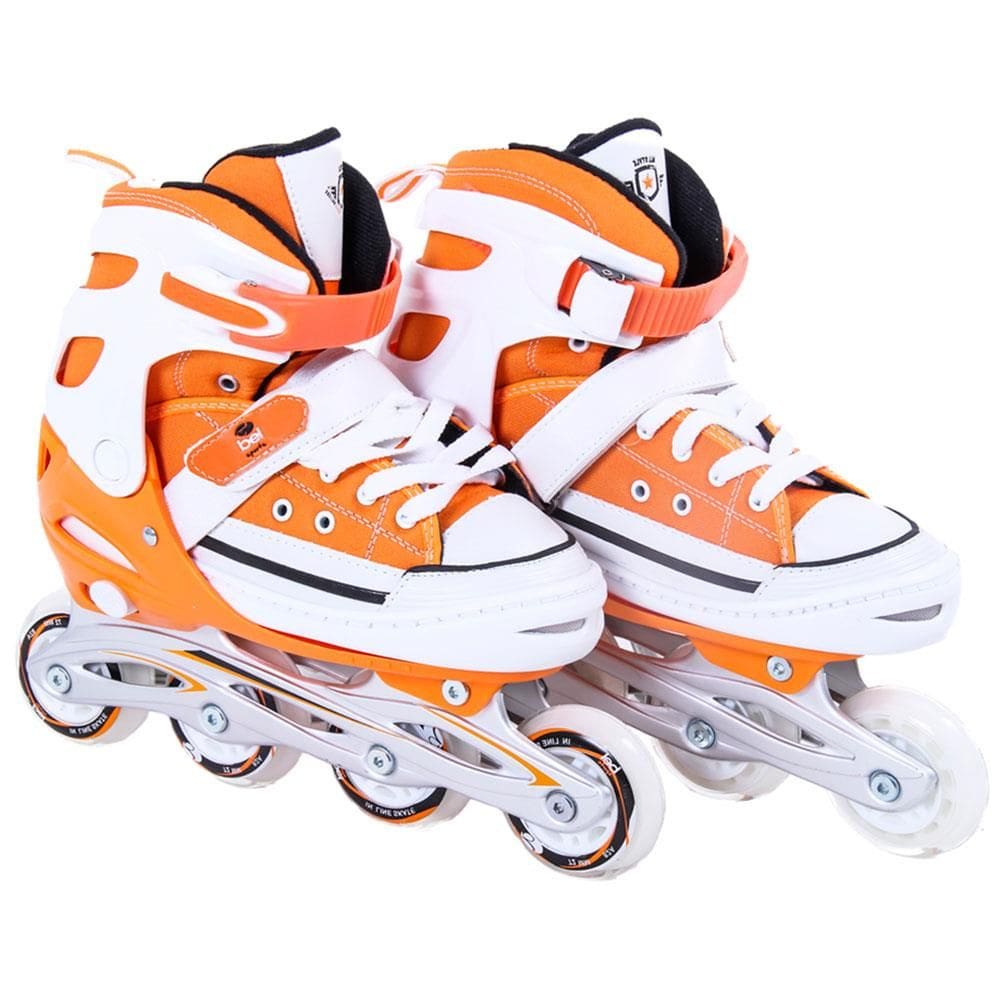 REEMBALADO: Patins Infantil Bel All Style Street Rollers Ajustável 33 A 36 - Laranja