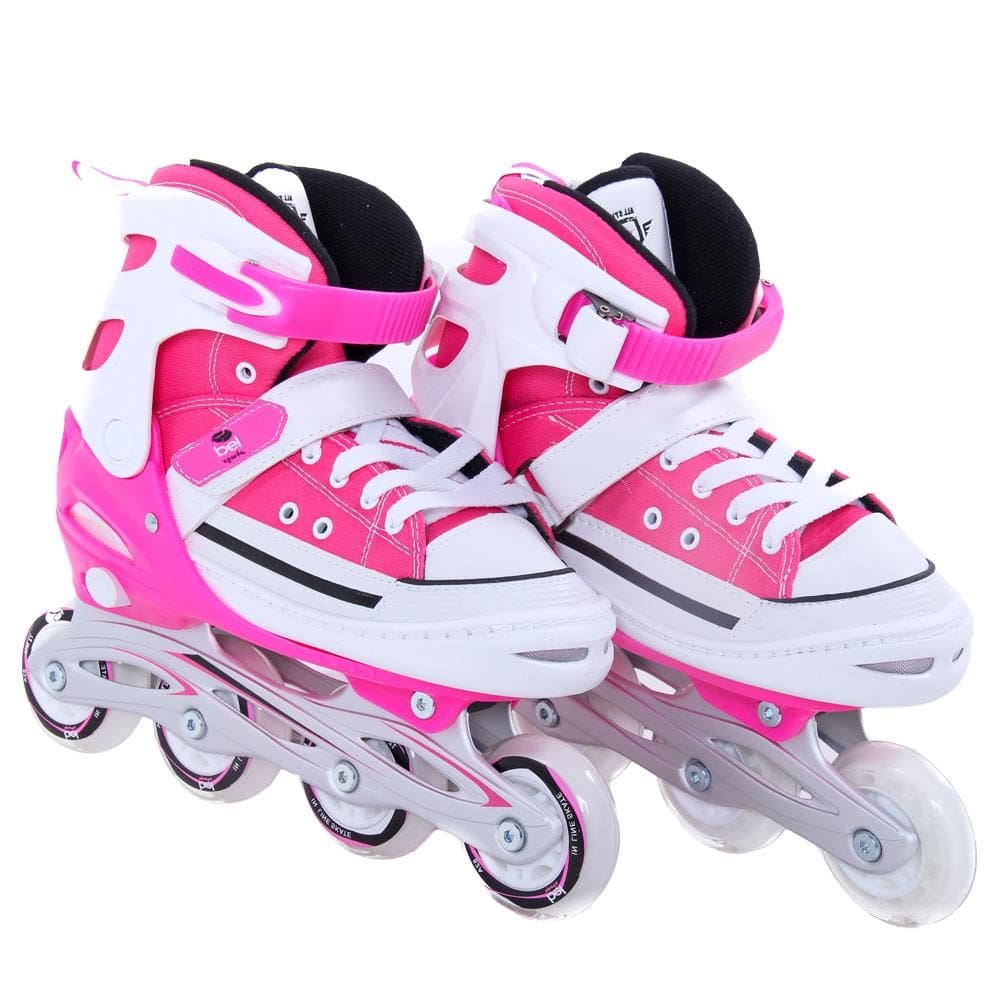 REEMBALADO: Patins Infantil Bel All Style Street Rollers Ajustável 33 A 36 - Pink