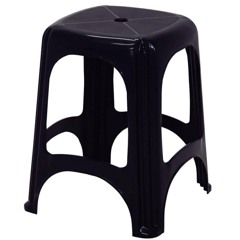Banqueta Tramontina Niterói Eco Em Polipropileno Preto 45cm
