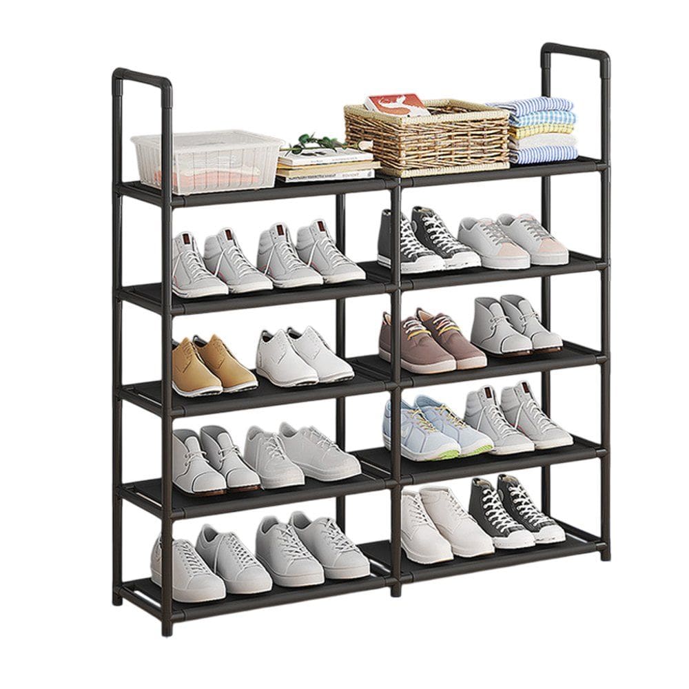 Estante Dupla Multiuso 5 Prateleiras Metal Grande - Preta