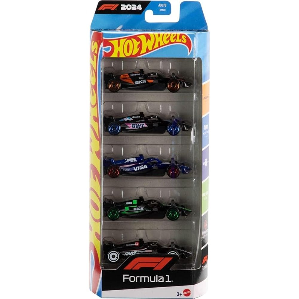 Hot Wheels Diecast Veículo de Brinquedo Racing Formula 1 5 Carros - Mattel