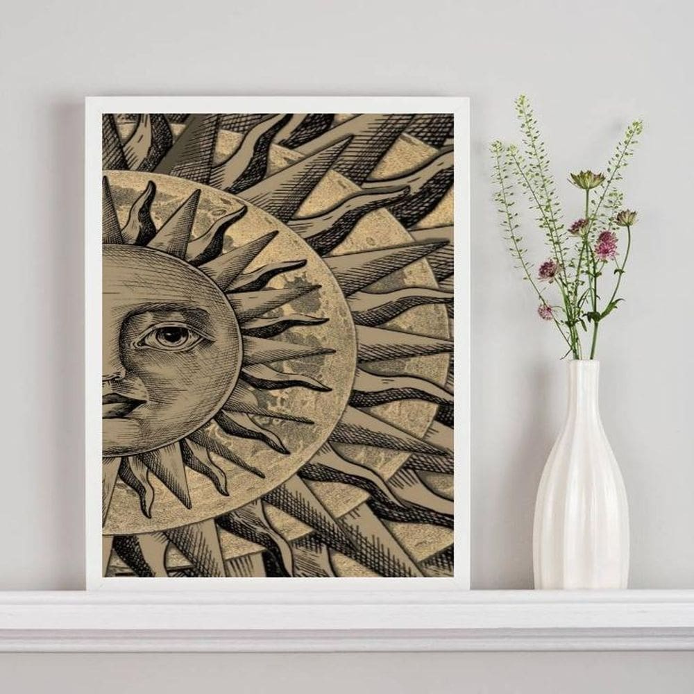 Quadro Decorativo Mistico Sol - Metade 45X34Cm