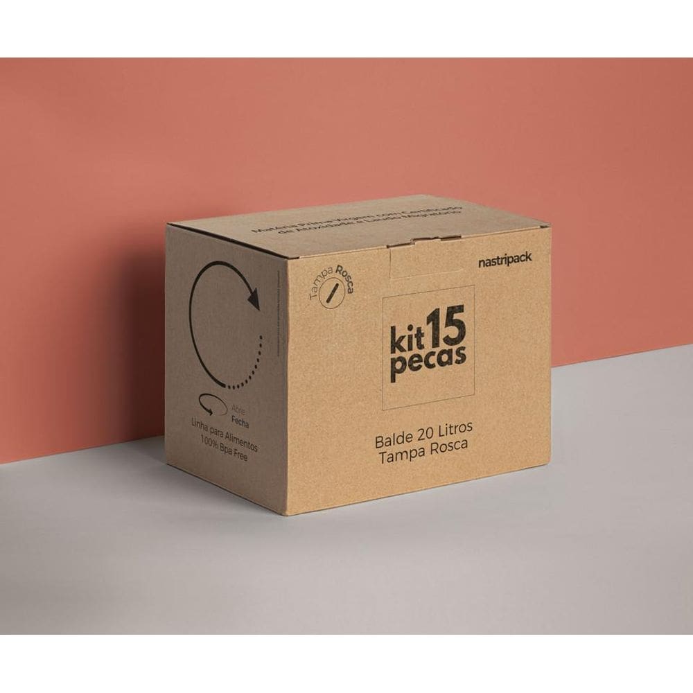 Balde 20L Tampa De Rosquear Para Microondas - Kit 15 Pçs