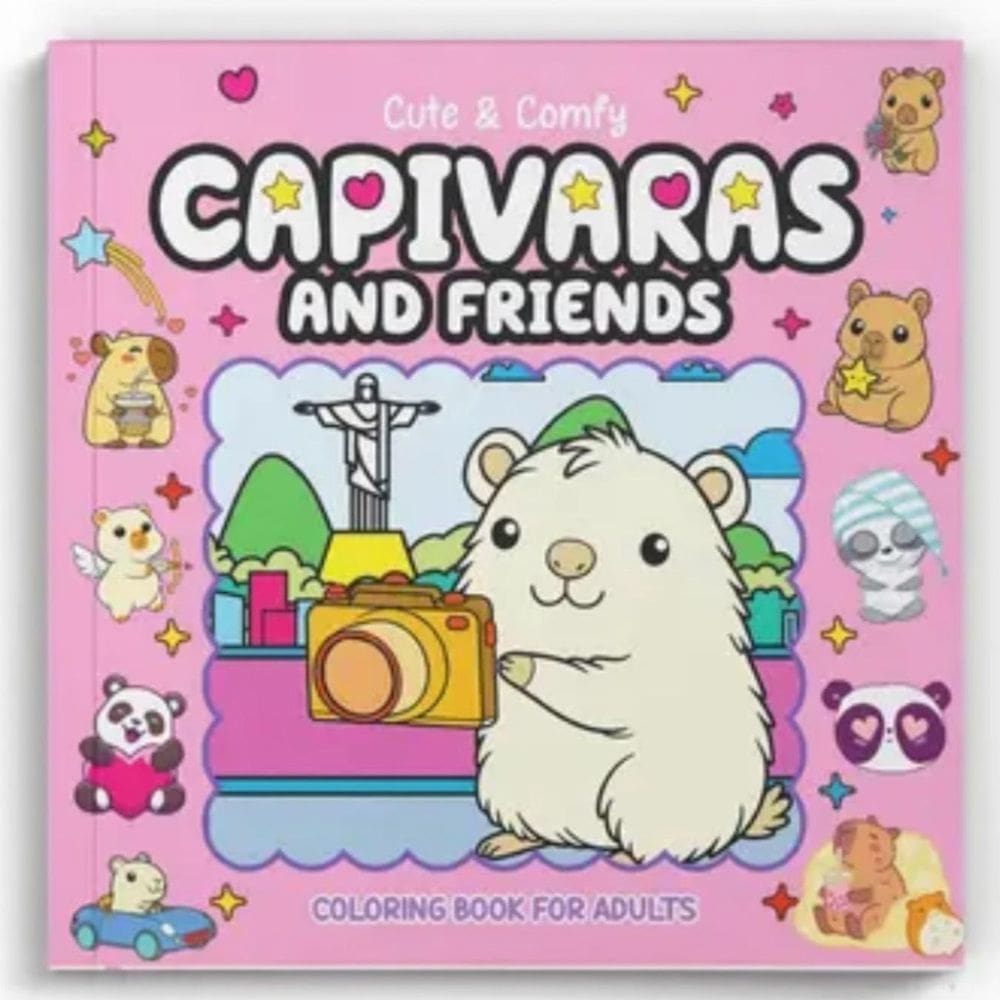 Livro Colorir Capivara And Friends Rosa Fotografa 64 Paginas