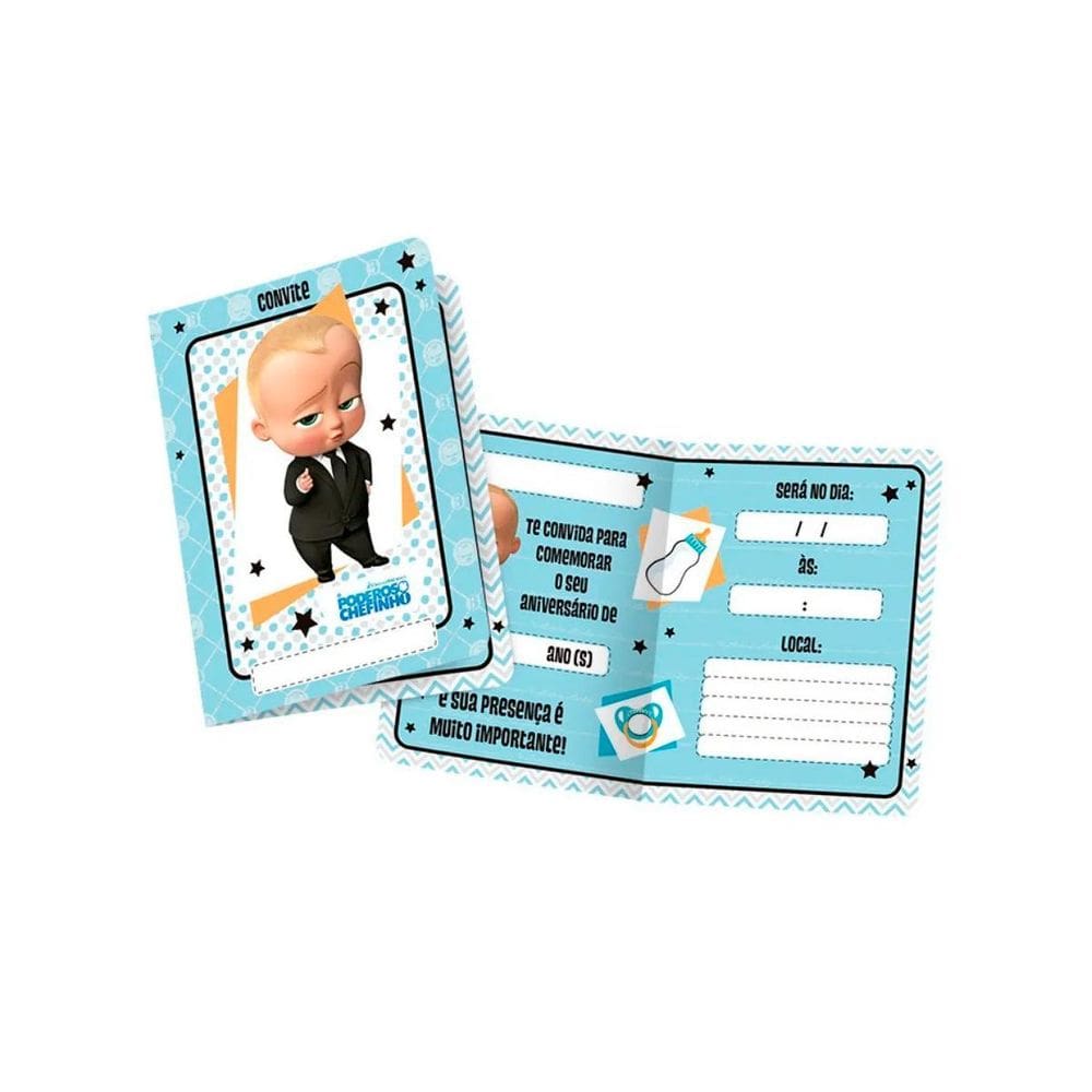 Convites De Aniversário Festa Poderoso Chefinho Regina 8Un